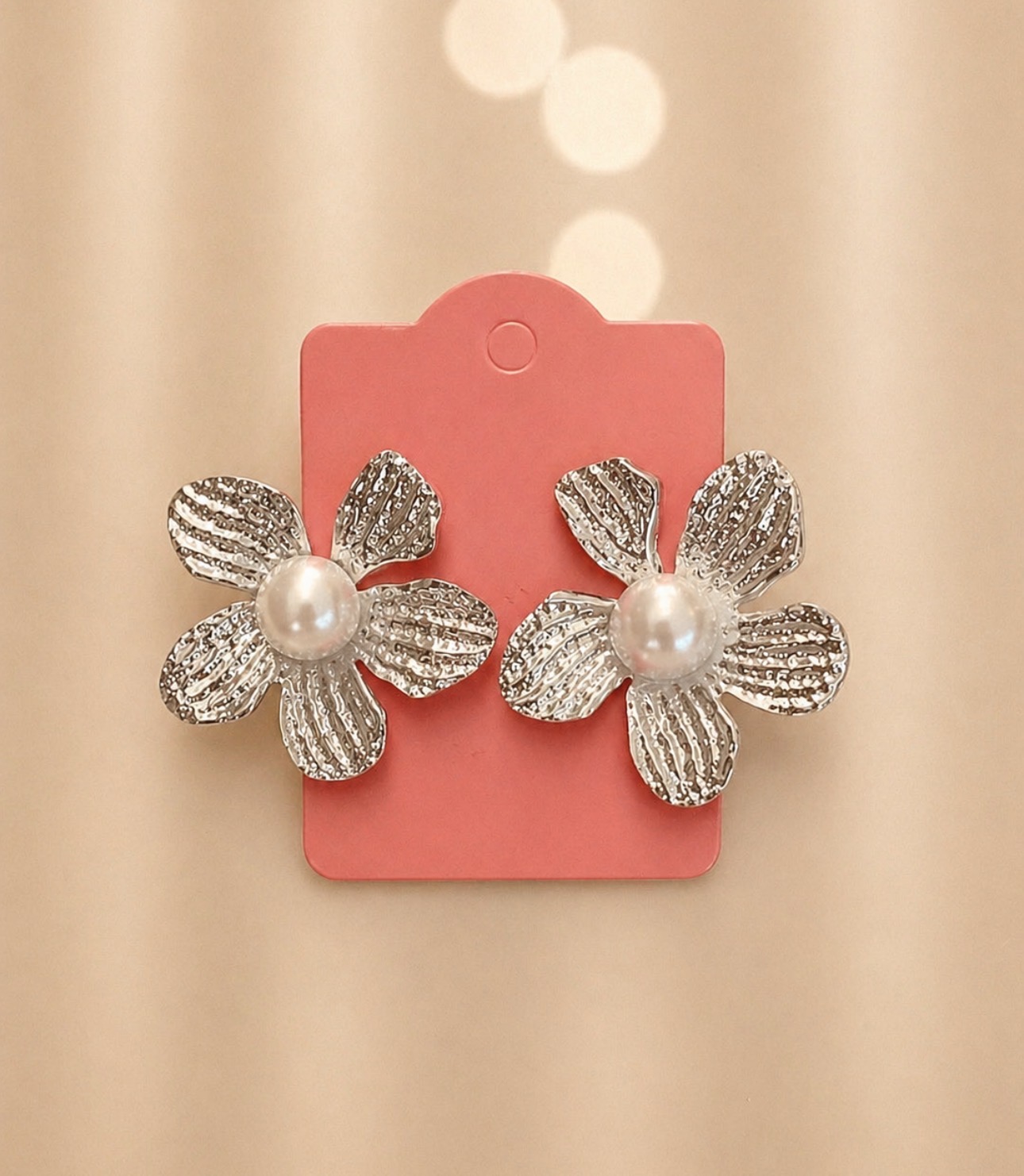 Brinco flor pérola prata 489-2