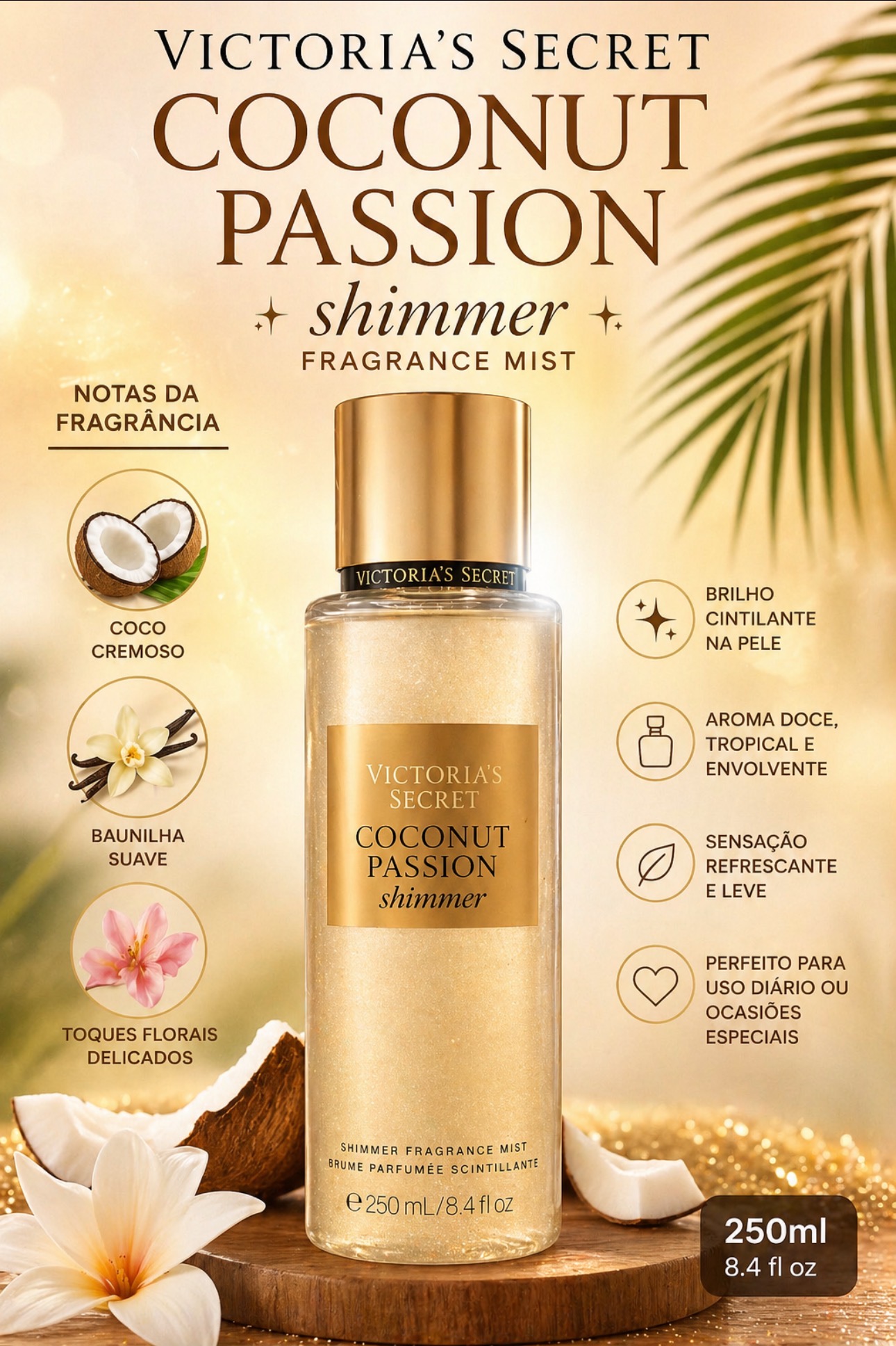 Body Splash Victoria’s Secret Coconut Passion Shimir 250ml