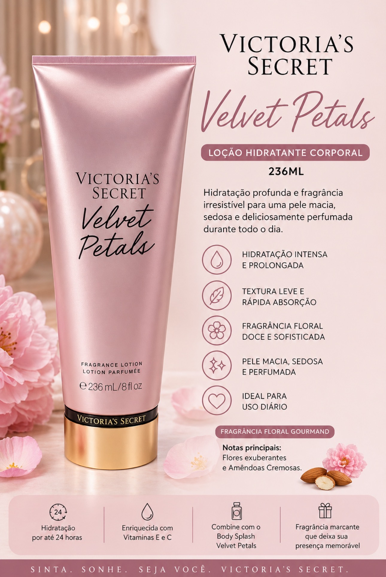 Loção Hidratante Victoria’s Secret Velvet Petals 236ml
