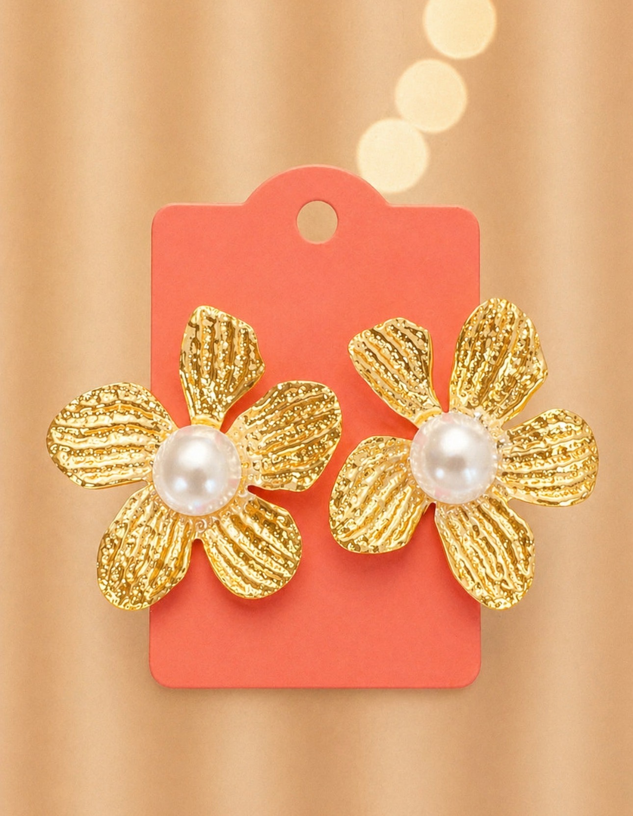 Brinco flor pérola dourado 489-2